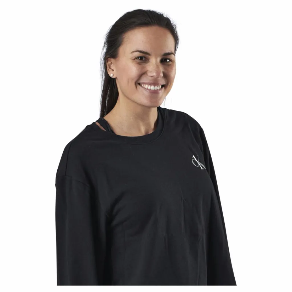 Calvin Klein L/S Crew Neck Black Svart Outlet
