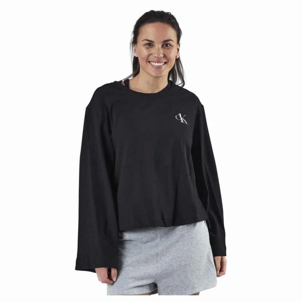 Calvin Klein L/S Crew Neck Black Svart Outlet
