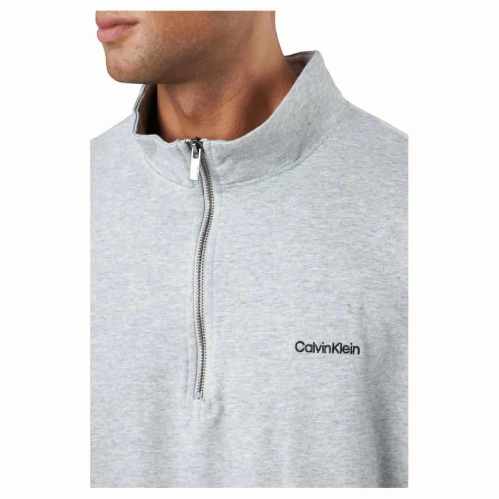 Calvin Klein L/s Quarter Zip Grey Heather Grå Sale