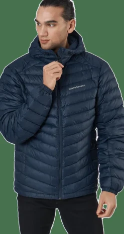 Peak Performance M Frost Down Hood Jacket Blue Shadow Blå Outlet