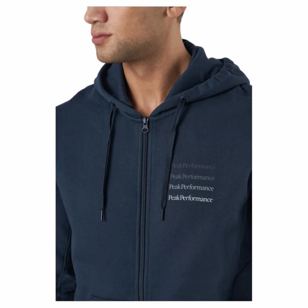 Peak Performance M Ground Zip Hood Blue Shadow Blå Outlet
