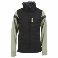 Didriksons Madrid Girls Hybrid Jacket Black/Green Svart och Grön Sale