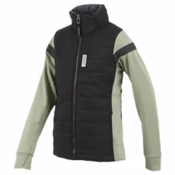 Didriksons Madrid Girls Hybrid Jacket Black/Green Svart och Grön Sale
