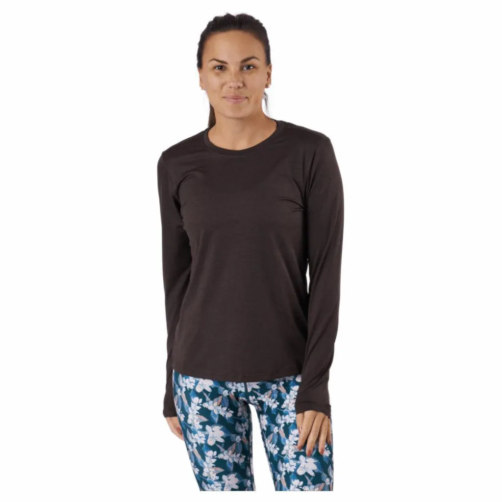 Maje W Melange L-s Tee Black Bean*Endurance Best