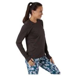 Maje W Melange L-s Tee Black Bean*Endurance Best