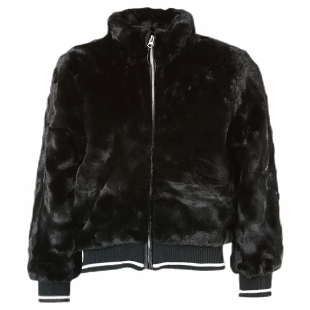Manette Faux Fur Bomber Jacket Black*Name It