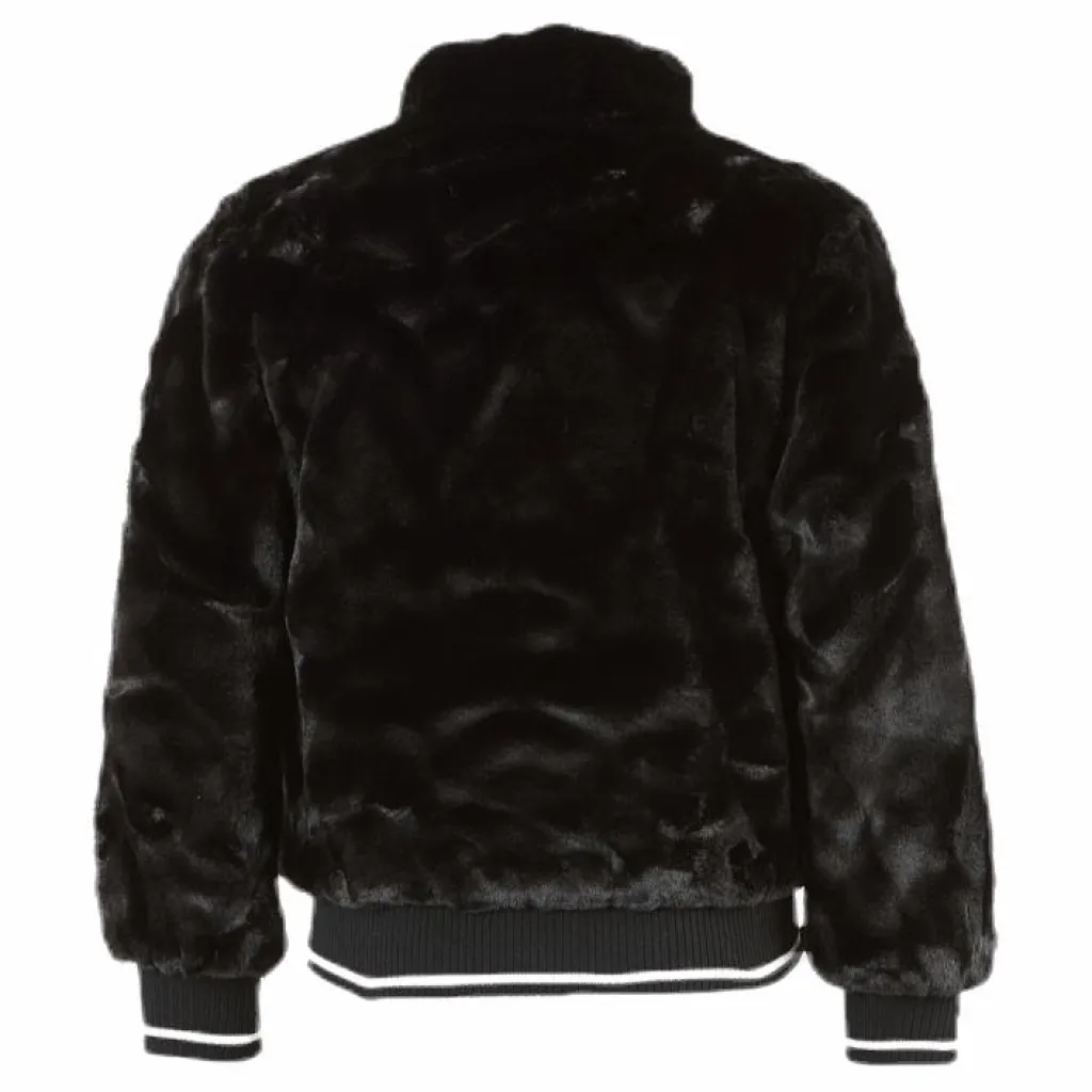 Manette Faux Fur Bomber Jacket Black*Name It