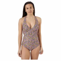 Abecita Maui Tied Back Swimsuit Black Black Printed Svart New