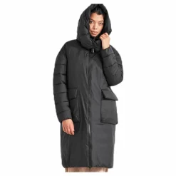Didriksons Melina Puff Coat Black Svart Clearance