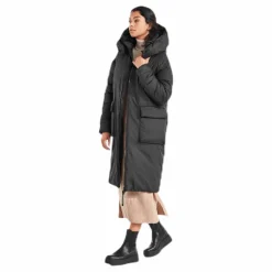 Didriksons Melina Puff Coat Black Svart Clearance