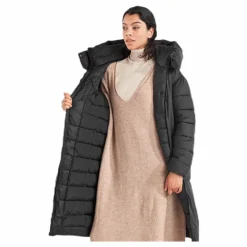Didriksons Melina Puff Coat Black Svart Clearance