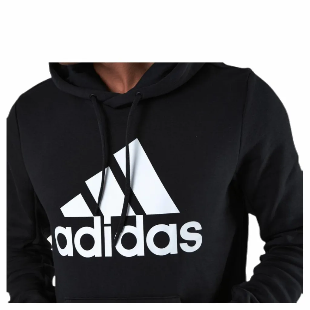 adidas Mens Badge Of Sport Fleece Hoodie Black Svart Clearance