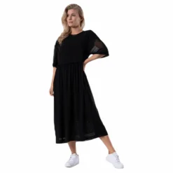 Svea Mesh Dress Black Svart Online