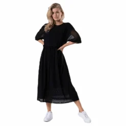 Svea Mesh Dress Black Svart Online