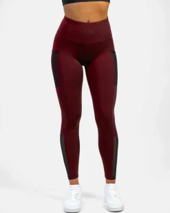Mesh Pocket Leggings Dark Burgundy*Gavelo