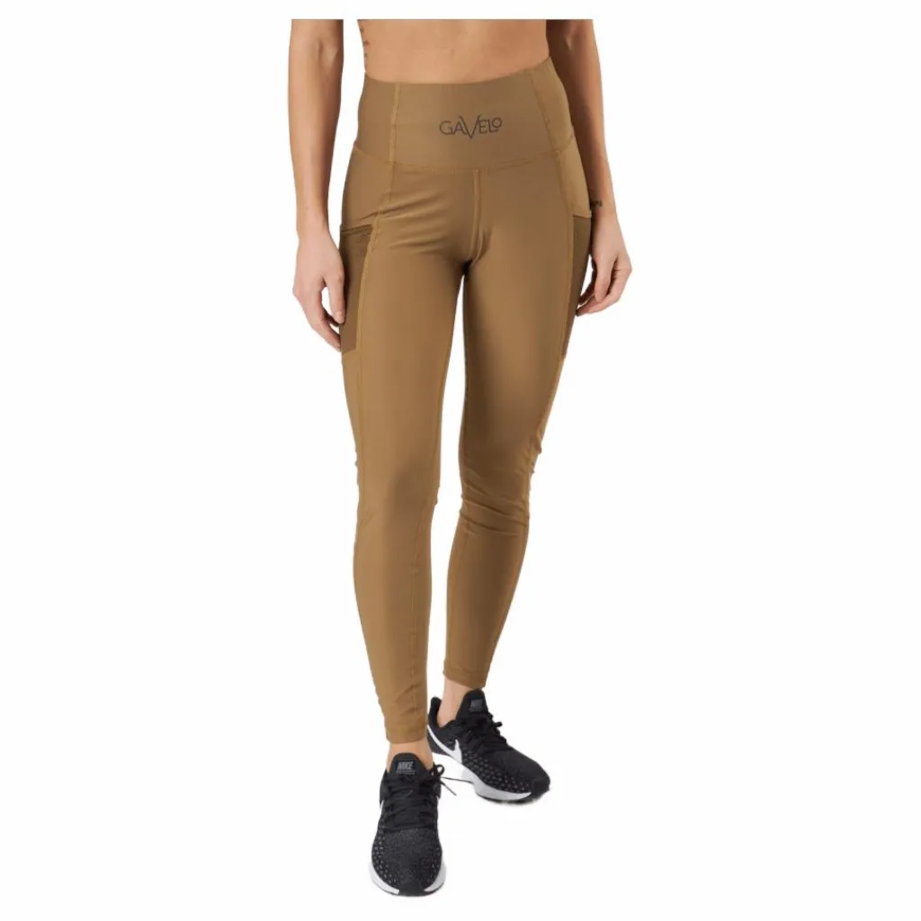 Gavelo Mesh Pocket Leggings Dark Brown Brun Sale