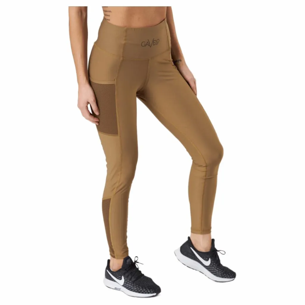 Gavelo Mesh Pocket Leggings Dark Brown Brun Sale