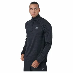 Mid Layer 1/2 Zip Run Easy War Black Melange*Odlo Clearance