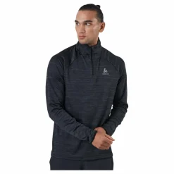 Mid Layer 1/2 Zip Run Easy War Black Melange*Odlo Clearance