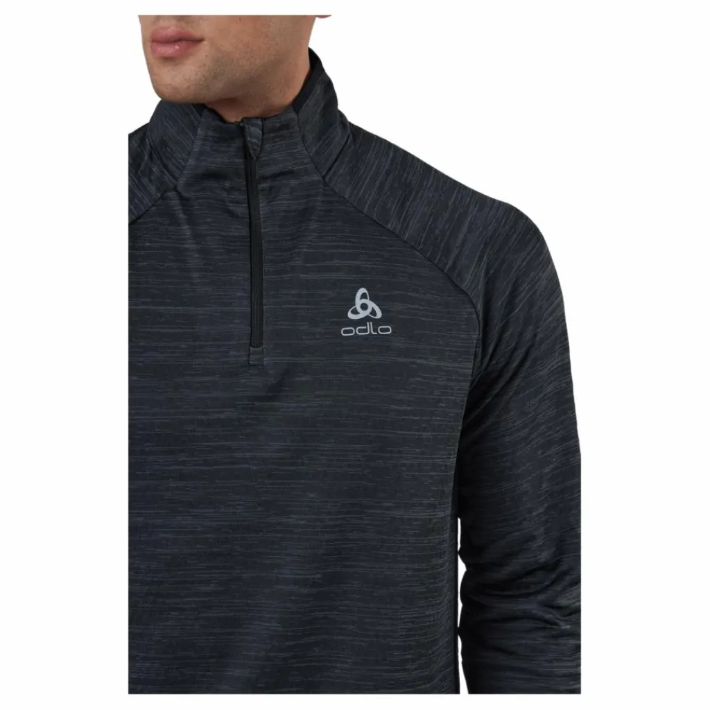 Mid Layer 1/2 Zip Run Easy War Black Melange*Odlo Clearance
