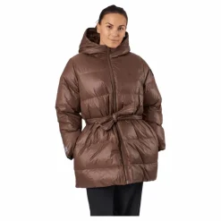 Svea Mid Length Beltet Coat Dark Bark Brun New
