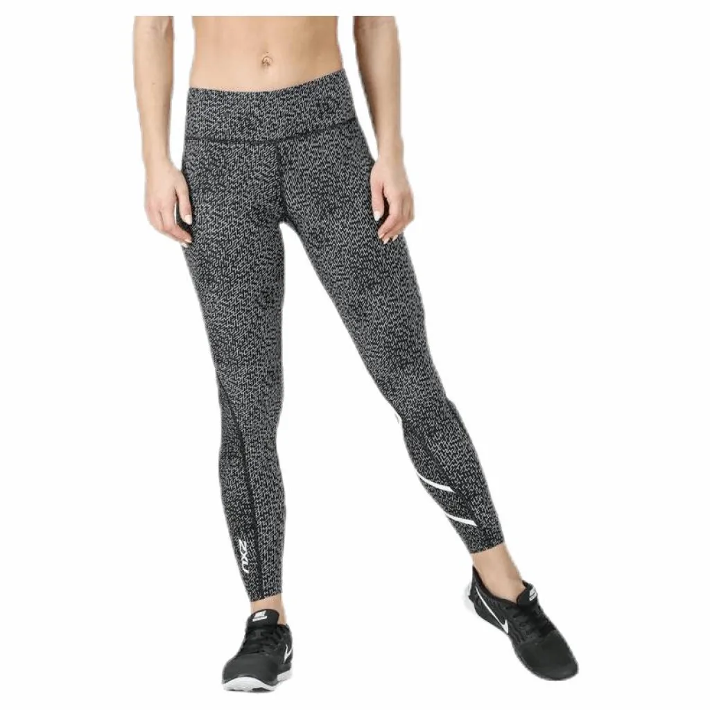 Mid-Rise Compression Print Tights W White/Black*2XU Clearance