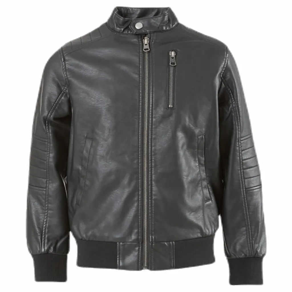 Mike Faux Leather Jacket Black*Name It Clearance