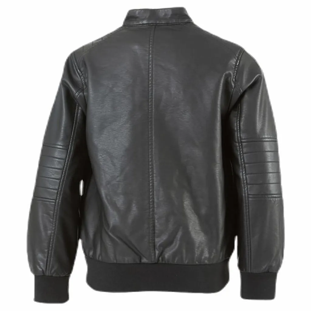 Mike Faux Leather Jacket Black*Name It Clearance