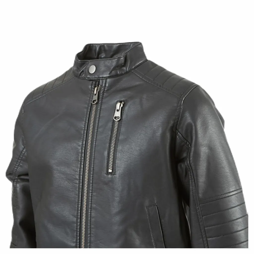 Mike Faux Leather Jacket Black*Name It Clearance