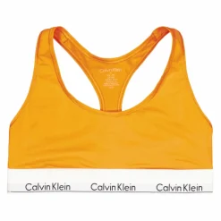Calvin Klein Modern Cotton Unlined Bralette Orange Gul New