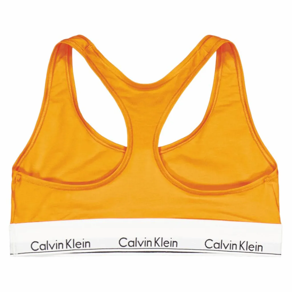 Calvin Klein Modern Cotton Unlined Bralette Orange Gul New