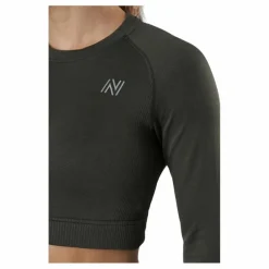 Molly Seamless Ls Crop Top Green*Norfolk Best