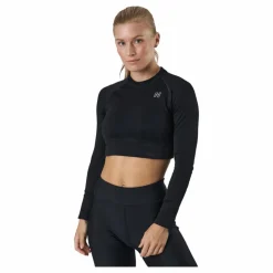 Norfolk Molly Seamless Ls Crop Top Black Svart Best