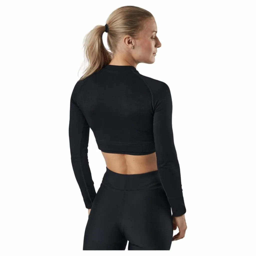 Norfolk Molly Seamless Ls Crop Top Black Svart Best