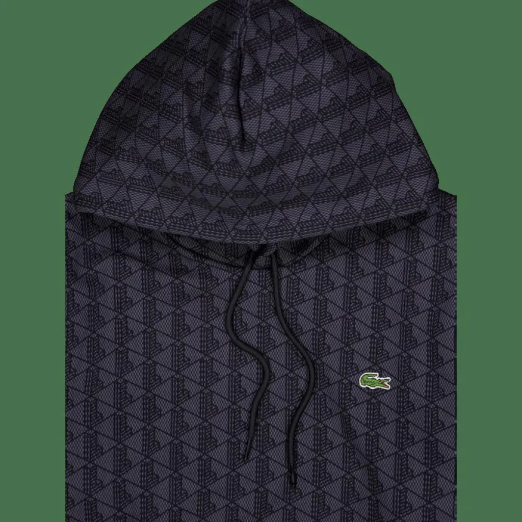 Monogram Fleece Hoodie Graphite Sombre/black*Lacoste New