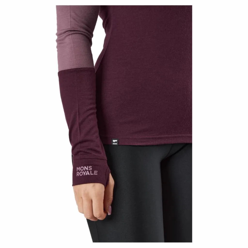 Mons Royale Cornice Long Sleev Wine Red Lila Outlet