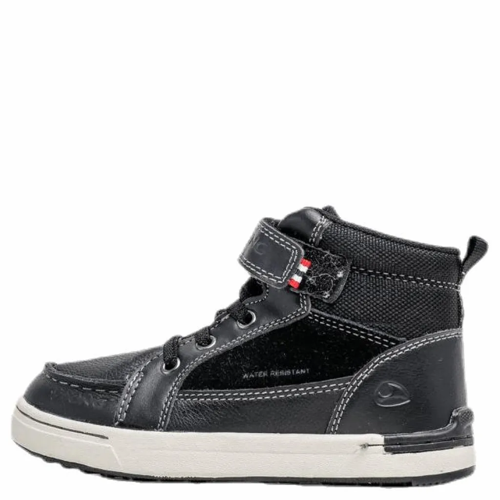 Viking Moss Mid Kids Black Svart Best
