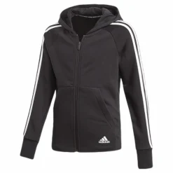 adidas Must Haves 3S Full Zip Hoodie Black / White Svart Outlet