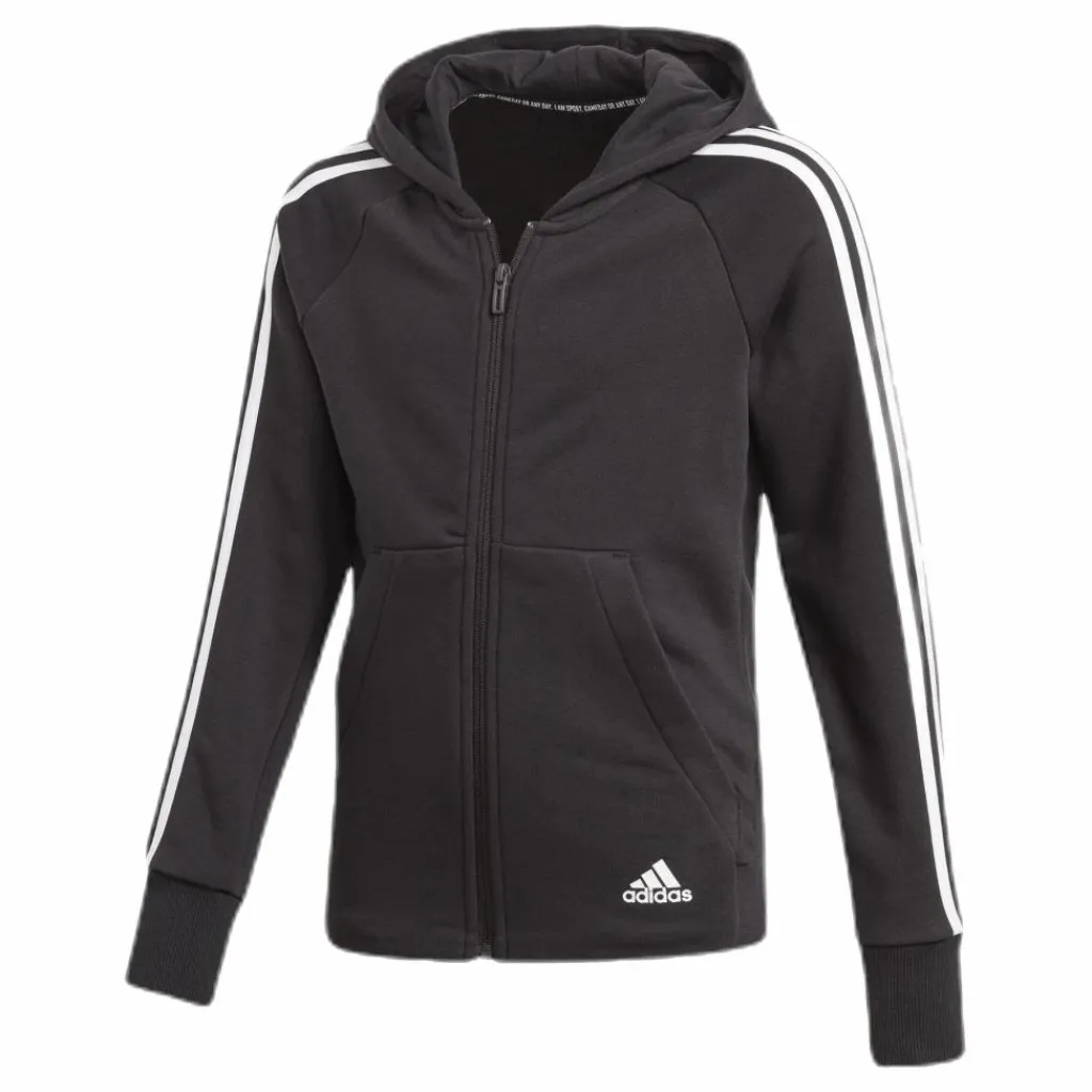 adidas Must Haves 3S Full Zip Hoodie Black / White Svart Outlet
