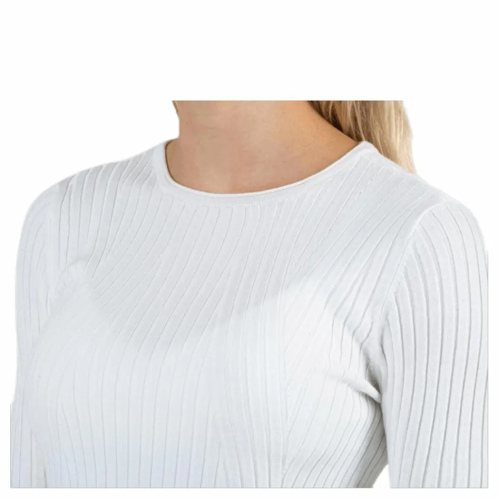 Only Natalia L/S Rib Pullover Knt White Vit Hot