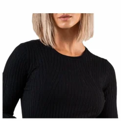 Only Natalia L/S Rib Pullover Knt Black Svart Best
