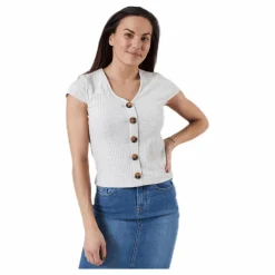 Only Nella S/S Button Top Beige Discount