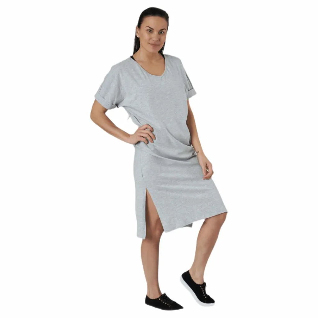 Pieces Neora Ss Fold Up Dress Grey Grå Outlet