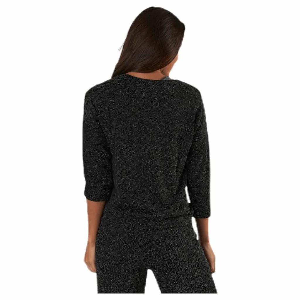 Only New Queen 3/4 Glitter Top Jrs Black Svart Best