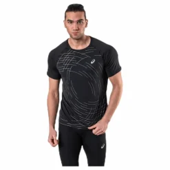 ASICS Night Track SS Top Black Svart Discount