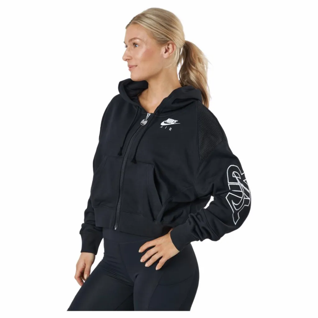 Nike Air Women's Full-zip Flee Black/black/white Svart Online