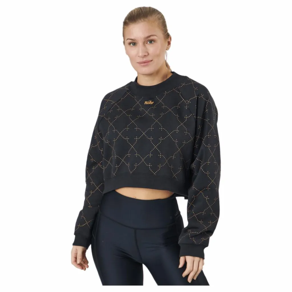 Nike Dri-fit Women's Novelty F Black/metallic Gold Svart Sale