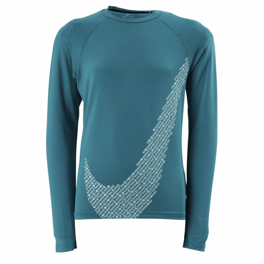 Nike Swim Nike Matrix Swoosh Long Sleeve Bright Spruce Blå New