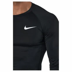 Nike Pro Dri-FIT Men's Tight Fit Long-Sleeve Top BLACK/WHITE Svart Best