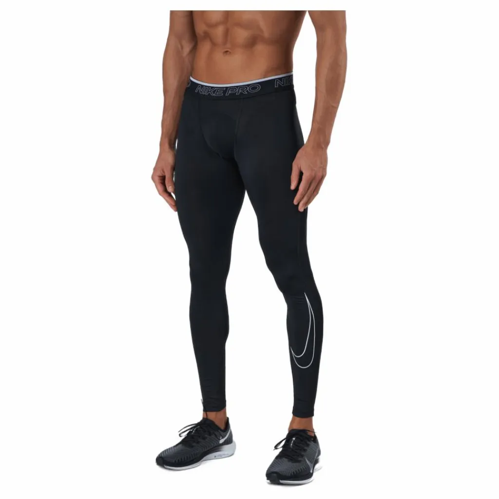 Nike Pro Dri-FIT Men's Tights BLACK/WHITE Svart